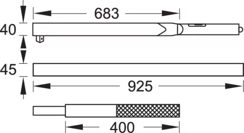 Nyomatékkulcs DREMOMETER E 1" 750-2000 Nm, hosszabbító csővel (GEDORE 8564-01)
